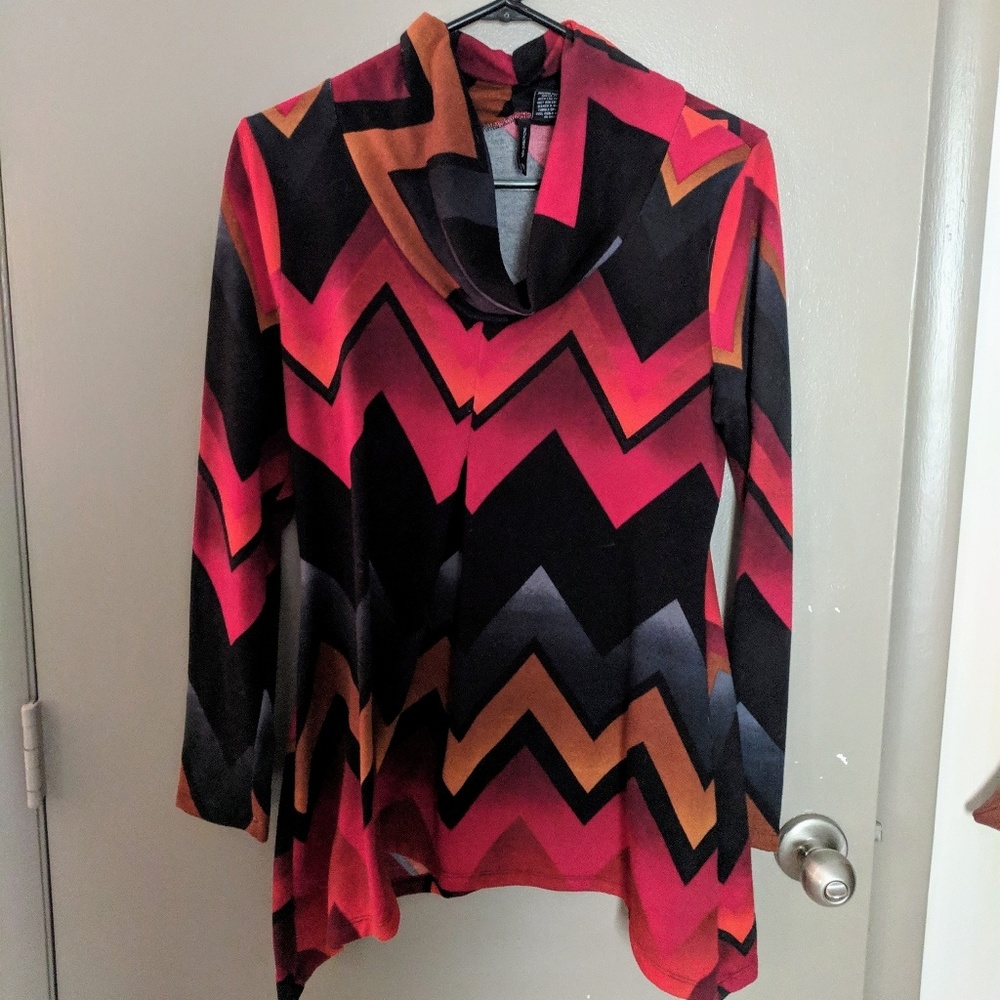 New Direction Long Sleeve Chevron Top